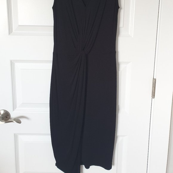 Dynamite - black bodycon-style pseudo wrap dress (XS) - Picture 3 of 6